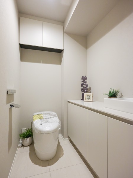 優れた節水効果や汚れが付きにくい便座など、ほしかった機能が揃ったウォシュレット一体型トイレです。洗練されたデザインのタンクレスを採用、カウンター下は収納としてもお使いいただけます。