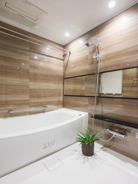 毎日のバスタイムを贅沢に、豊かにしてくれるバスルームです。美しいカーブと全身を包み込むような入浴感が特長の浴槽は、くつろぎの空間を演出してくれます。